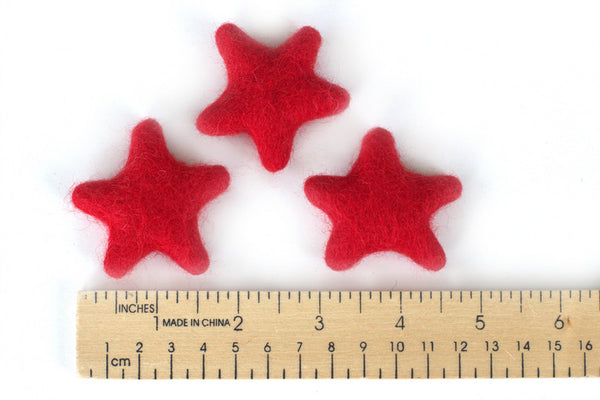 Fourth of July Star Ornaments- SET of 3 Red, White, Navy Blue