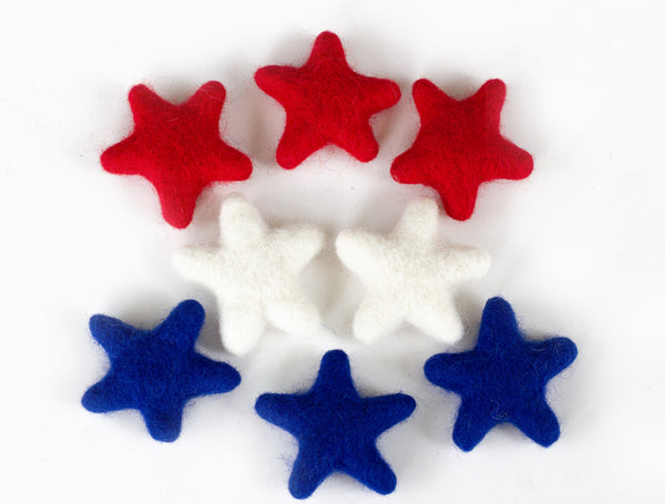 Star Shapes- Fourth of July- Red, White, Royal Blue