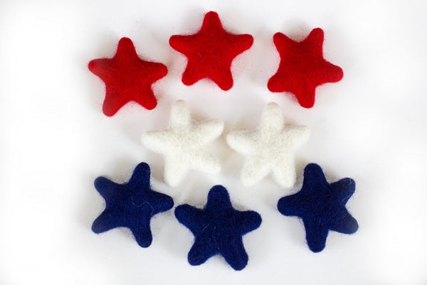 Star Shapes- Fourth of July- Red, White, Navy Blue