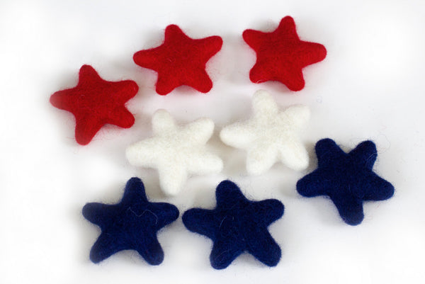 Star Shapes- Fourth of July- Red, White, Navy Blue