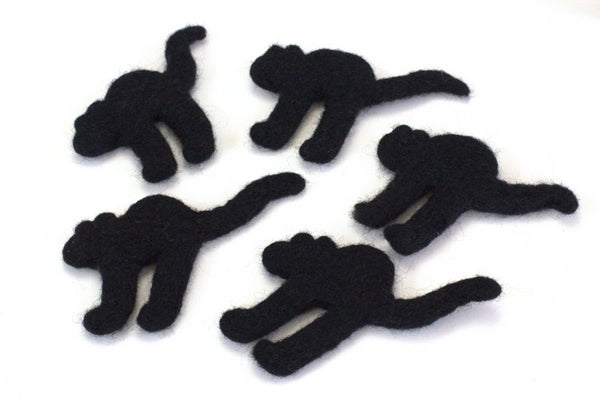 Black Cat Halloween Felt Shapes