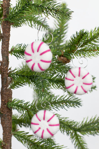 Peppermint Christmas Tree Ornaments- Pink
