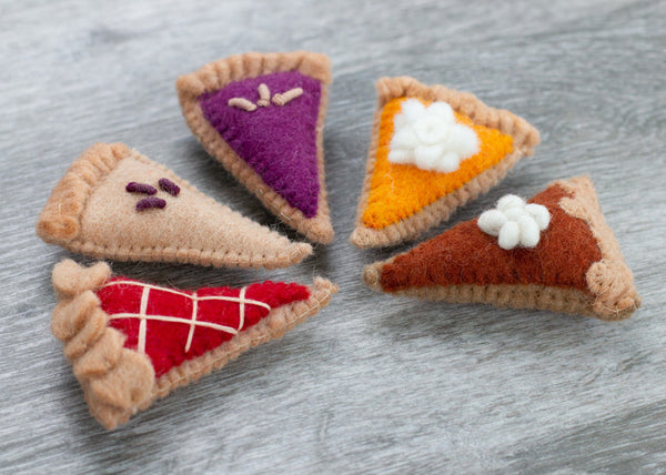 Thanksgiving Felt Pie Slices- SET OF 5