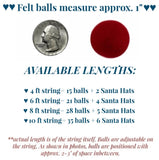 Santa Claus Hats Felt Christmas Garland- Red Green White