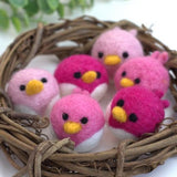Spring Bird Chick Felt Shapes- SET OF 3 or 6- Pinks