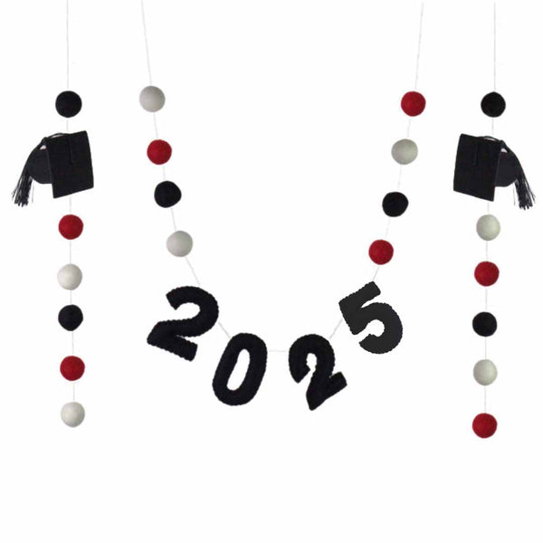 2025 Graduation Garland- Red, Black, White