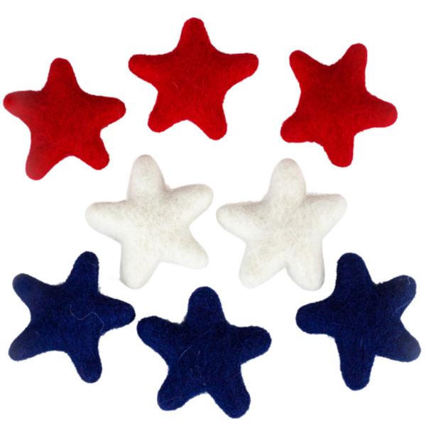 Star Shapes- Fourth of July- Red, White, Navy Blue