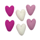 Valentine's Day Felt Folk Hearts- Hot Pink, Light Pink, Off White