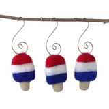 Fourth of July Popsicle Ornaments- SET of 3 or 5
