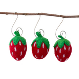 Felt Strawberry Ornaments