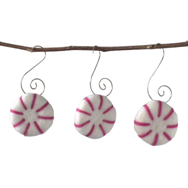 Peppermint Christmas Tree Ornaments- Pink