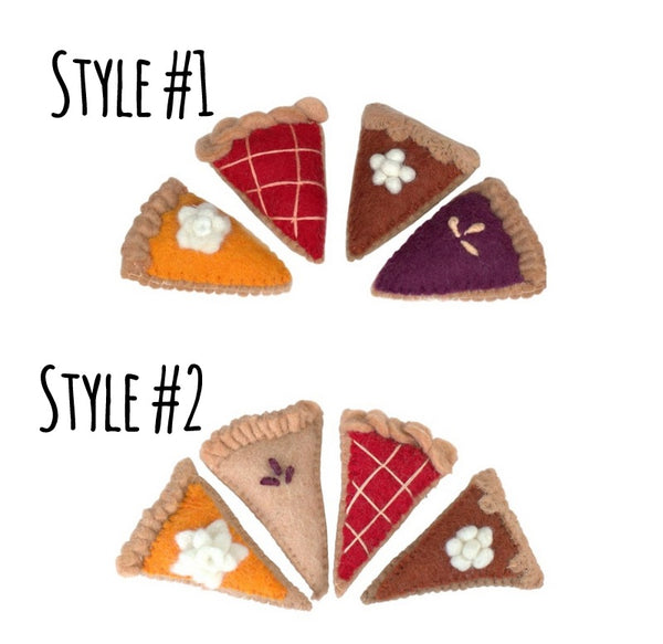 Thanksgiving Felt Pie Slices- SET OF 4