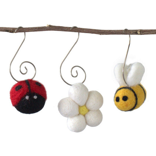 Spring Felt Ornaments- Bee, Ladybug, Daisy