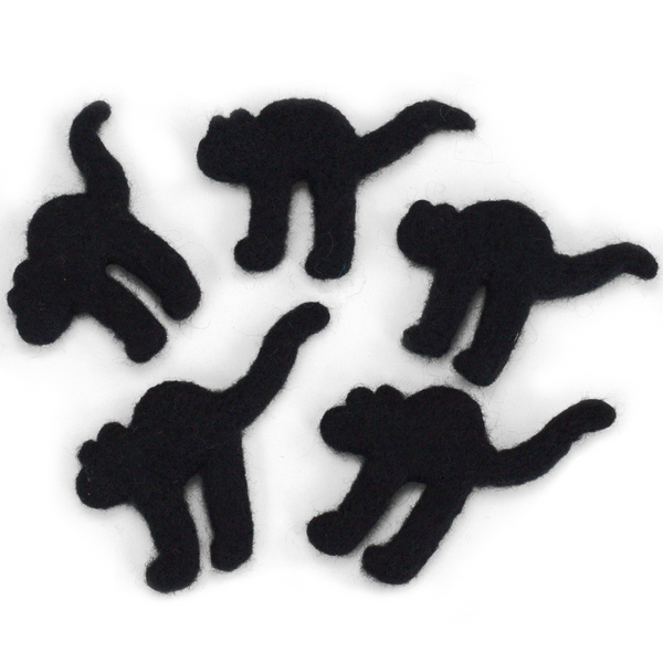Black Cat Halloween Felt Shapes