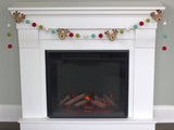 Reindeer Felt Christmas Garland- Turquoise, Red & Green