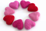 Valentine's Day Felt Hearts- Pink, Red