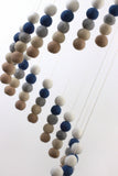 Spiral Felt Ball Mobile- Blue, Tan, Almond, Gray, White
