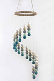 Spiral Felt Ball Mobile- Teal, Seafoam, Almond, Gray, White