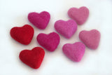 Valentine's Day Felt Hearts- Pink, Red