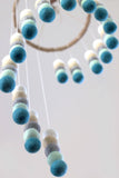 Spiral Felt Ball Mobile- Teal, Seafoam, Almond, Gray, White