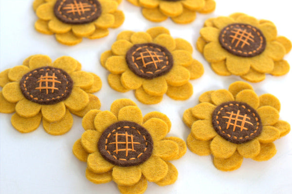 Wool Felt Sunflowers