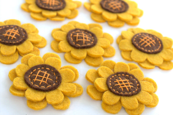 Wool Felt Sunflowers