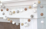 Felt Pumpkin Garland- White, Gray, Tan