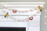 Back to School Apple & Pencil Garland- White