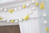 Lemonade Stand Felt Ball Garland- Yellow & White