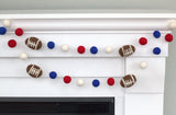 Felt Football Garland- Royal Blue, Red, White