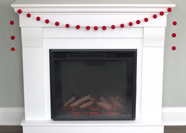Red Felt Ball Garland- Christmas, Valentine's