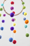 Felt Ball Nursery Mobile- Rainbow- Small
