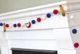Back to School Apple & Pencil Garland- Red, White, Blue