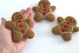 Gingerbread Man Christmas Shapes- 100% Wool Felt