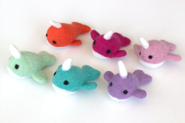 Felt Narwhal- PICK YOUR COLOR