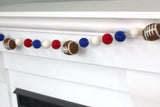 Felt Football Garland- Royal Blue, Red, White