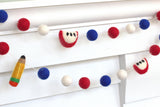 Back to School Apple & Pencil Garland- Red, White, Blue