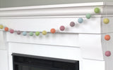 Pastel Rainbow Felt Ball Garland