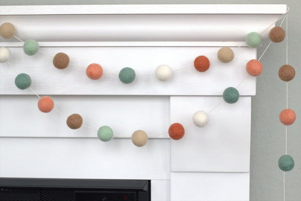 Felt Ball Garland- Earth Tones