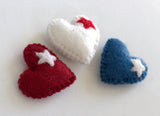 Fourth of July Felt Hearts with Stars