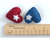 Fourth of July Felt Hearts with Stars