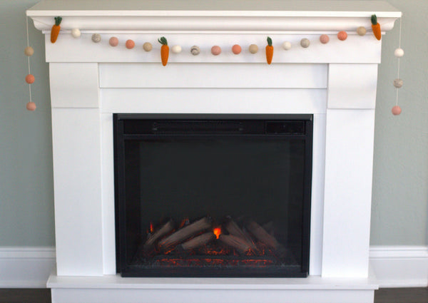 Carrot Easter Garland- Peach, Cream