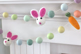 Bunny & Carrot Easter Garland- Pastel Rainbow