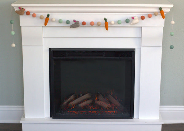 Bunny & Carrot Easter Garland- Teals & Peaches