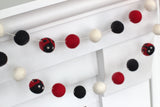 Ladybug Felt Garland- Red, Black