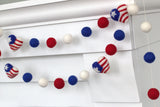 American Flag Hearts Garland- Red White & Blue