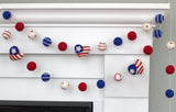 American Flag Hearts Garland- Swirls & Dots