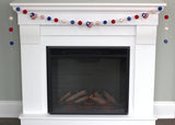 American Flag Hearts Garland- Swirls & Dots