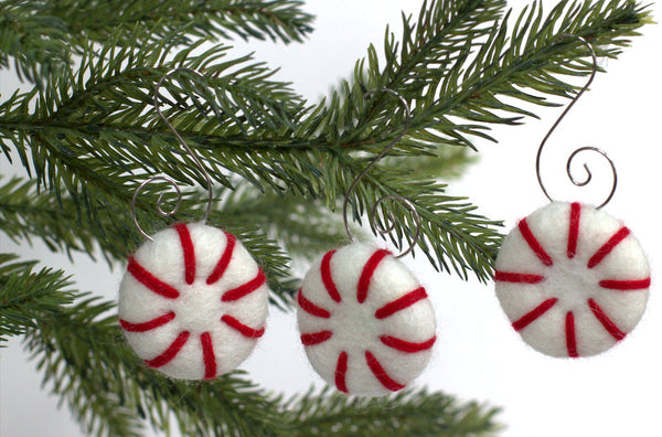 Peppermint Christmas Tree Ornaments- Red Stripes
