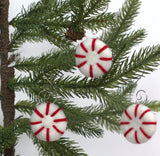 Peppermint Christmas Tree Ornaments- Red Stripes